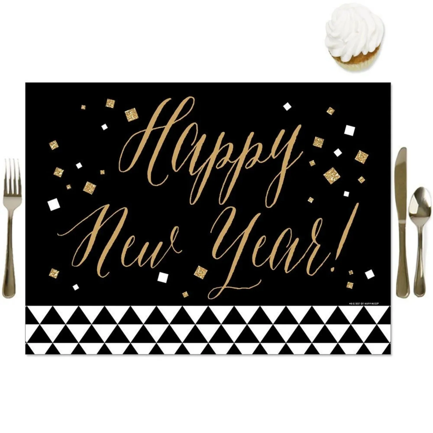 

New Year’s Eve - Gold - Party Table Decorations - New Years Eve Party Placemats - Set of 2