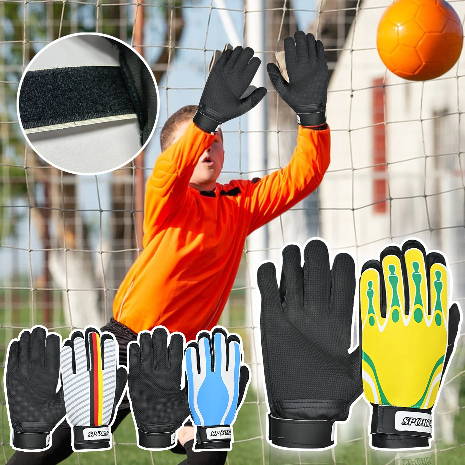 축구 장갑 1 쌍 축구 장갑 골키퍼 성인 충격 흡수 패딩 축구 선수 훈련 장비 연습