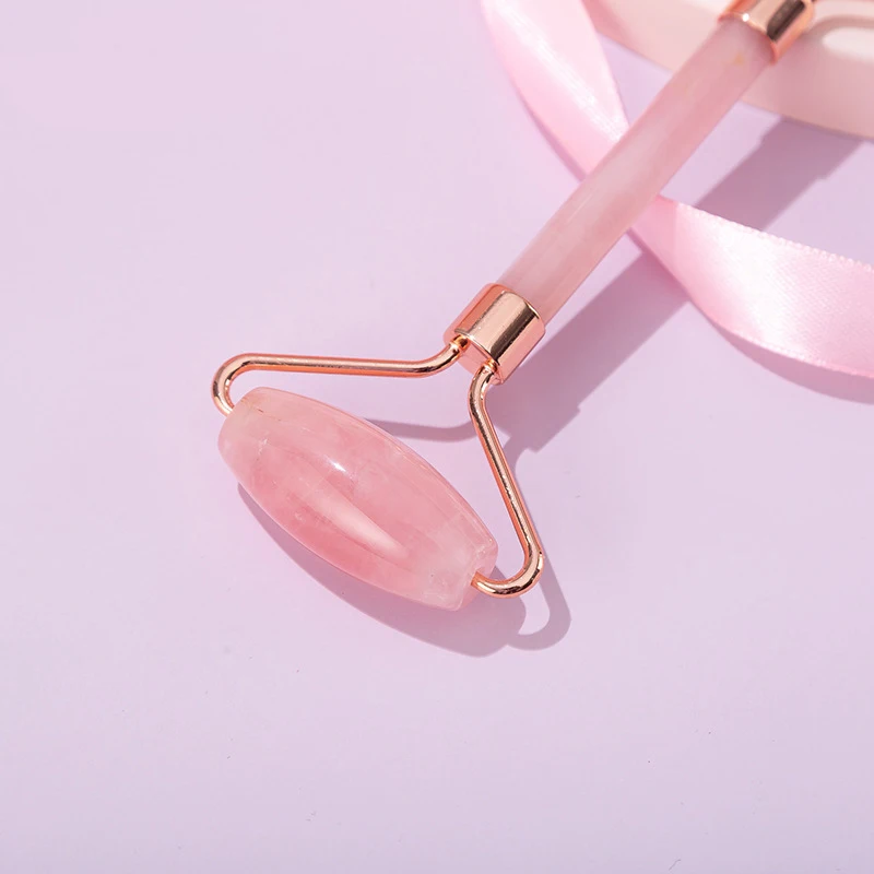 ลูกกลิ้งโรสควอตซ์ยกกระชับใบหน้า ชุด 3 ชิ้น/เซ็ต ลูกกลิ้งหยกธรรมชาติ ที่นวดหน้าแบบกัวซา แปรงมาส์กหน้า เครื่องนวดหน้าลดน้ำหนัก