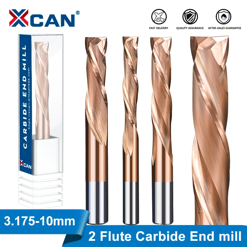 

XCAN Up Down Cutter 3.175/4/5/6/8/10mm Shank CNC Router Bit TiCN Coated 2 Flute Carbide End Mill Wood Milling Cutter