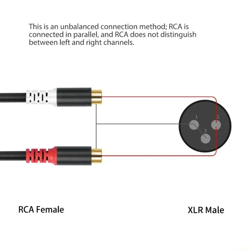 B03F Premium 3Pin XLR to 2RCA Y Splitter Cable 30cm Length Sound Adapter Cable