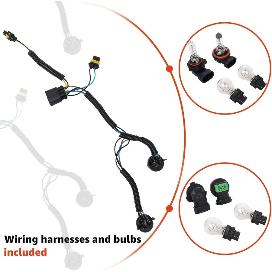 مجموعة المصابيح الأمامية مع جميع المصابيح والأسلاك المتوافقة مع 2007 2008 2009 2010 2011 2012 2013 تشيفي سيلفرادو 1500/2007-20
