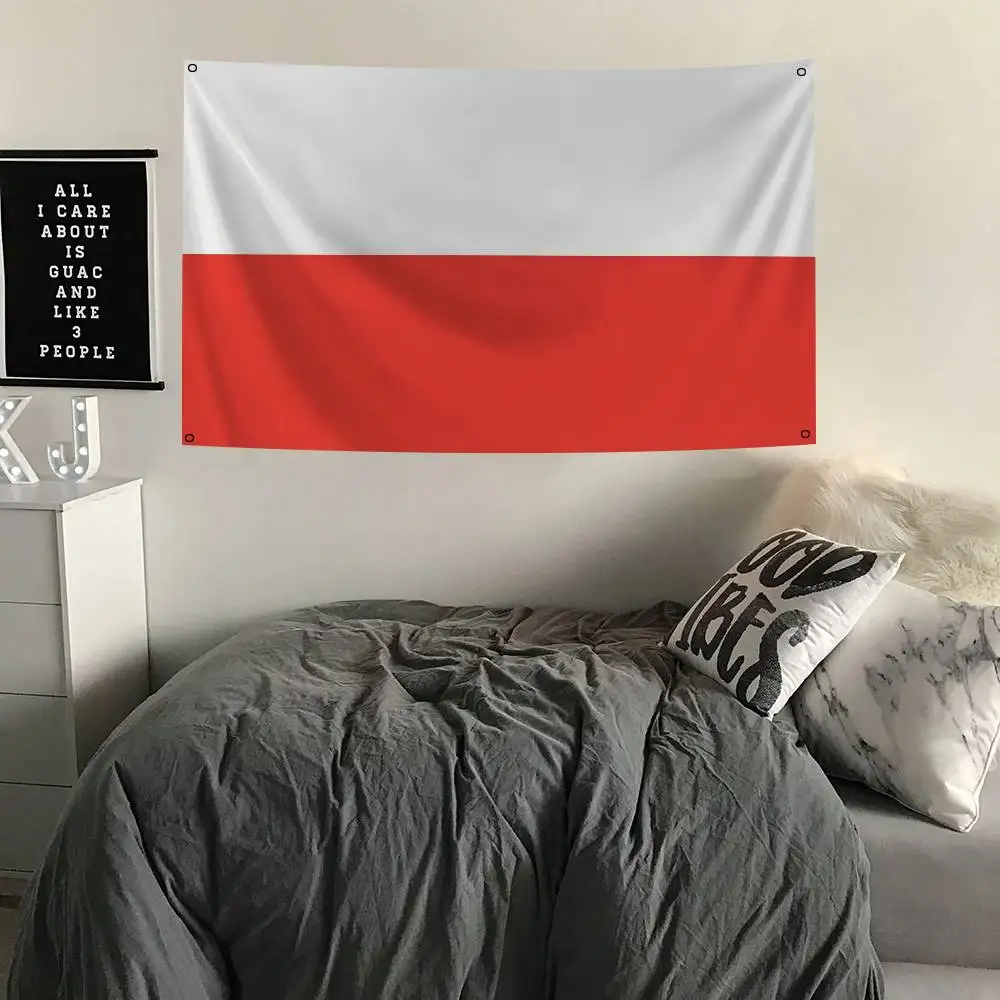 Polen-Flaggen-Banner, Vier-Loch-Flagge, Polyester, Outdoor-Dekoration, Raumästhetik