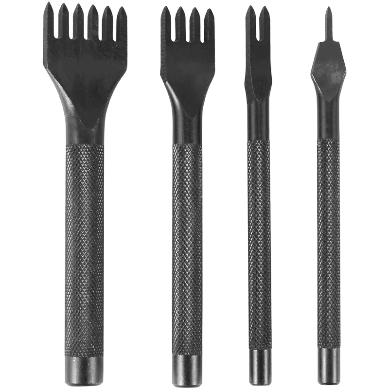 

DIY Diamond Lacing Stitching Chisel Set Leather Craft Kits, Leather Craft Tooth Punching Tool 4Mm 1/2/4/6 Prong