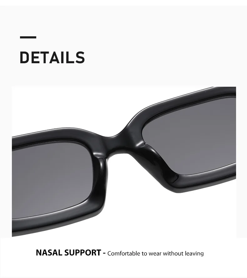 Neue Quadratische Kleine Rahmen Sonnenbrille Für Frauen Straße Fotografie Gläser Fashion Square Moderne Sonnenbrille JH3033 – Detail 6