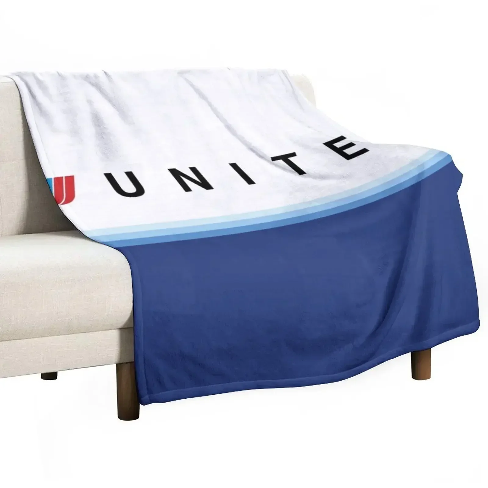 

United Airlines Blue Tulip Livery Throw Blanket bed plaid christmas gifts Designers Blankets