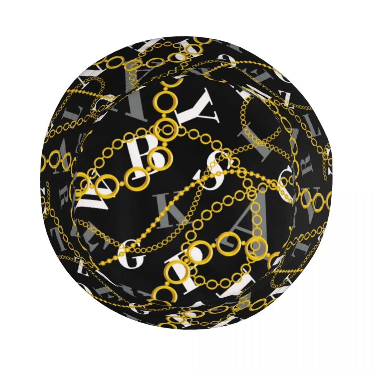 Luxury Modern Baroque Bucket Hat For Men Women 2023 Outfits Headwear Gold Golden Chains Letters Print Bob Hats Summer New Design