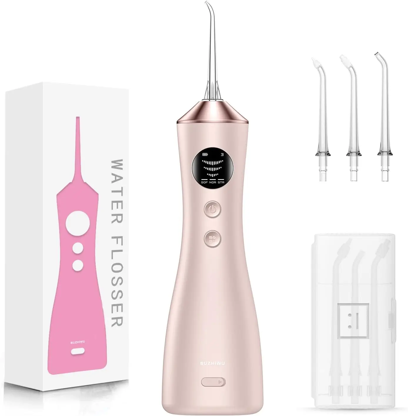 

Портативный беспроводной ирригатор для полости рта с резервуаром 300 мл, зарядкой Type-C, водонепроницаемостью IPX7, 3 режимами и насадками для взрослых