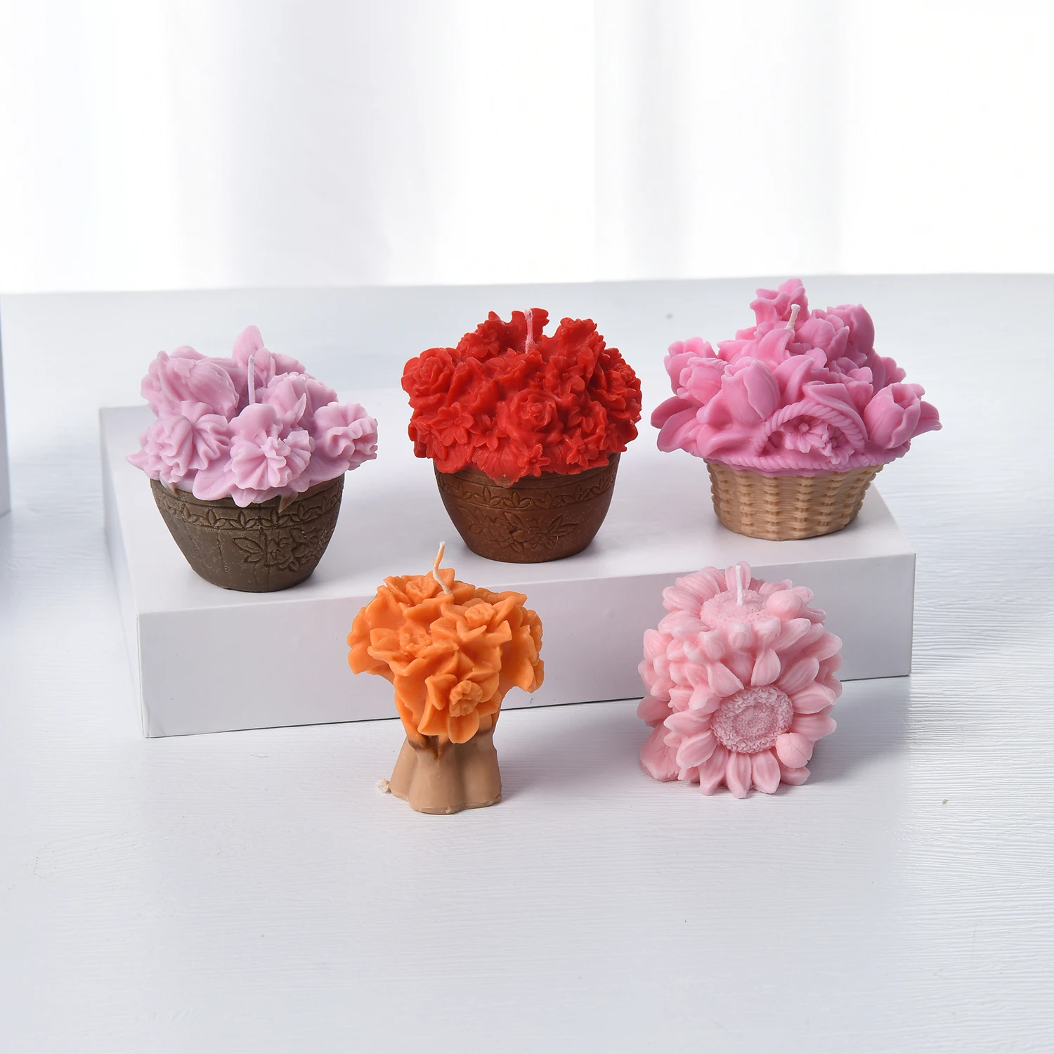 

3D мини-формы для свечей с розами, DIY букет, формы для свечей, растительная смола, гипсовые инструменты, украшение для дома, праздничное украшение для вечеринки, подарки