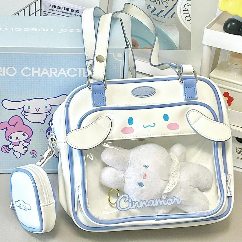 Kawaii Cinnamoroll Messenger Bag MINISO Cartoon Kuromi  Anime Fashion Simple Commuting Bag Handbag Children\'s Birthday Gift