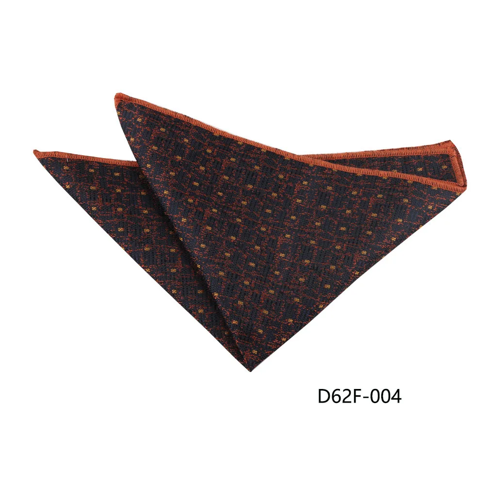 24cm Korean Style Leaf Floral Handkerchief For Men Suits Brown Red Pocket Square Polyester Woven Hanky Small Towel Tuxedo Cravat