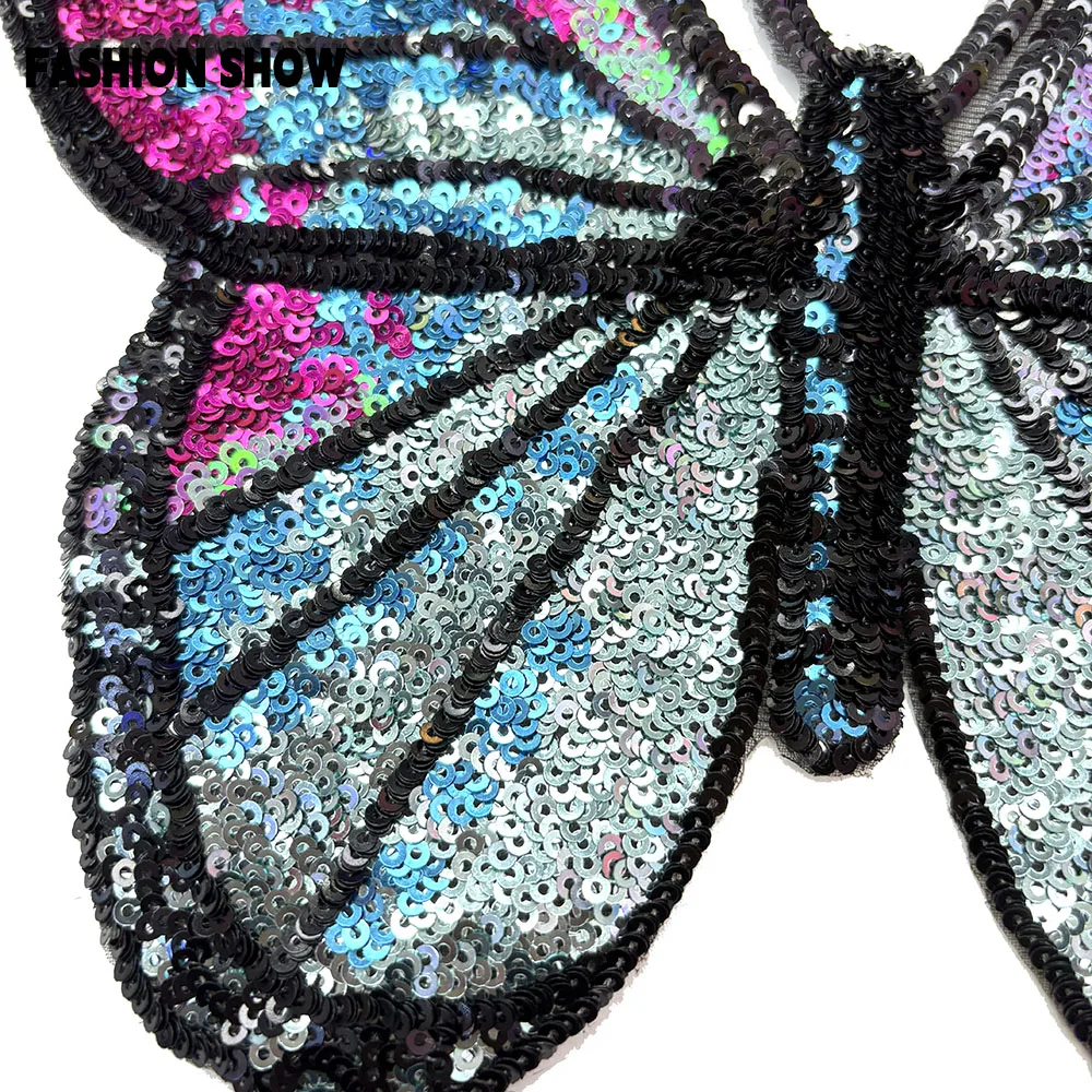 رقع تطريز على شكل فراشة عصرية للبلوزات والجينز وإكسسوارات ديكور ذاتية الصنع، والسترات، والأزرار، وشارات شخصية، ورقع حديدية عصرية متعددة الاستخدامات #4