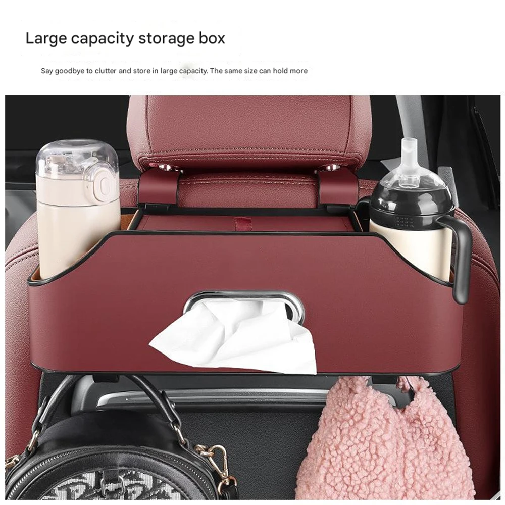 3 In 1 Car Seat Back Cup Holder Storage Box Tissue Box With Hook Auto Backseat Organizer Car Phone Holder For Auto