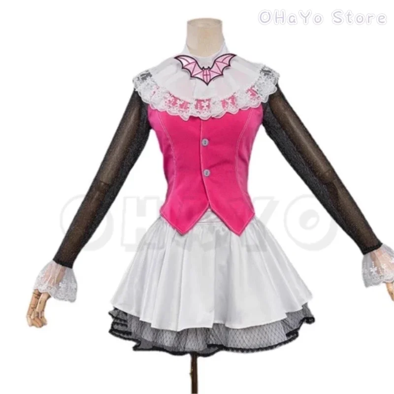 Monster Cos High: Draculaura Cosplay Costume Pink Suit Vampiree Draculaura Wig Anime Female Cosplay Halloween Costumes Shoes