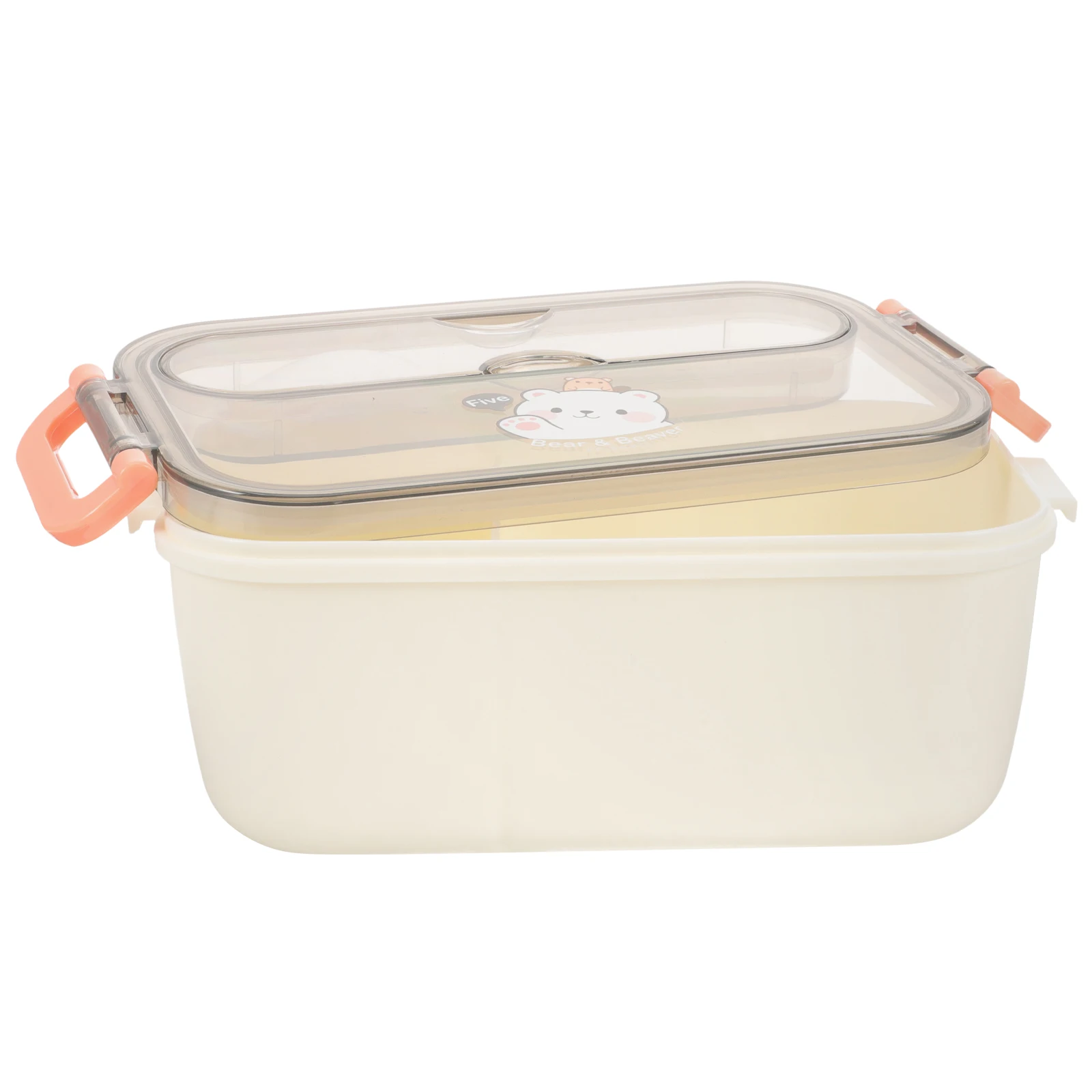 

Plastic Lunch Box 1.2L Compartmented for Adults Children Office Use Microwave Safe Portable Food