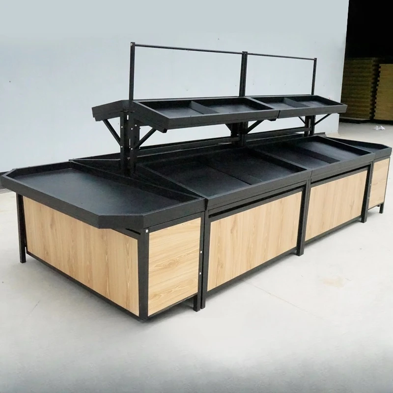 Supermarket fruit fresh vegetable display shelf fruit and vegetable rack