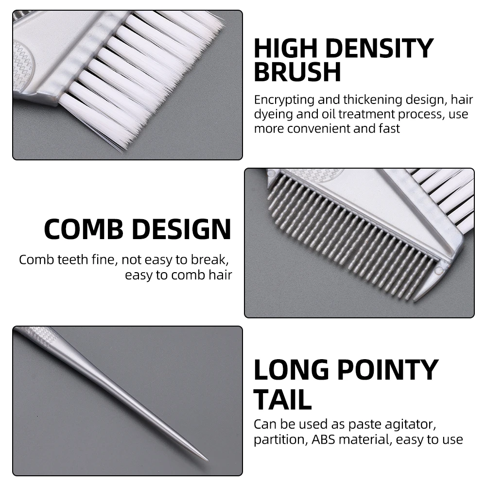 Professioneller Haarfärbepinsel – Malwerkzeug in Salonqualität mit weichen Borsten für den Heimgebrauch, DIY-Styling – Rot/Grau, 1 Stück – Detail 2