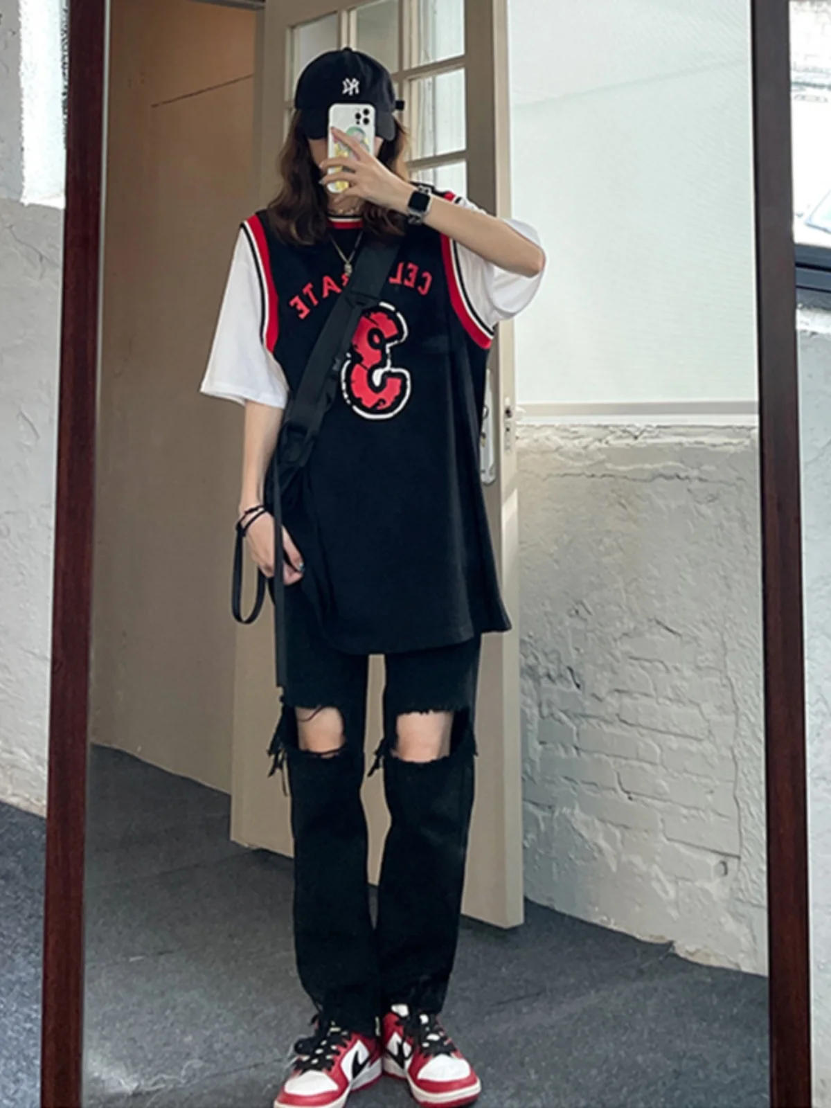 

High Waist Straight Leg Jeans Women's plus Size Autumn Winter Loose Fit Slimming Long Pants Casual Style Water Washed Denim