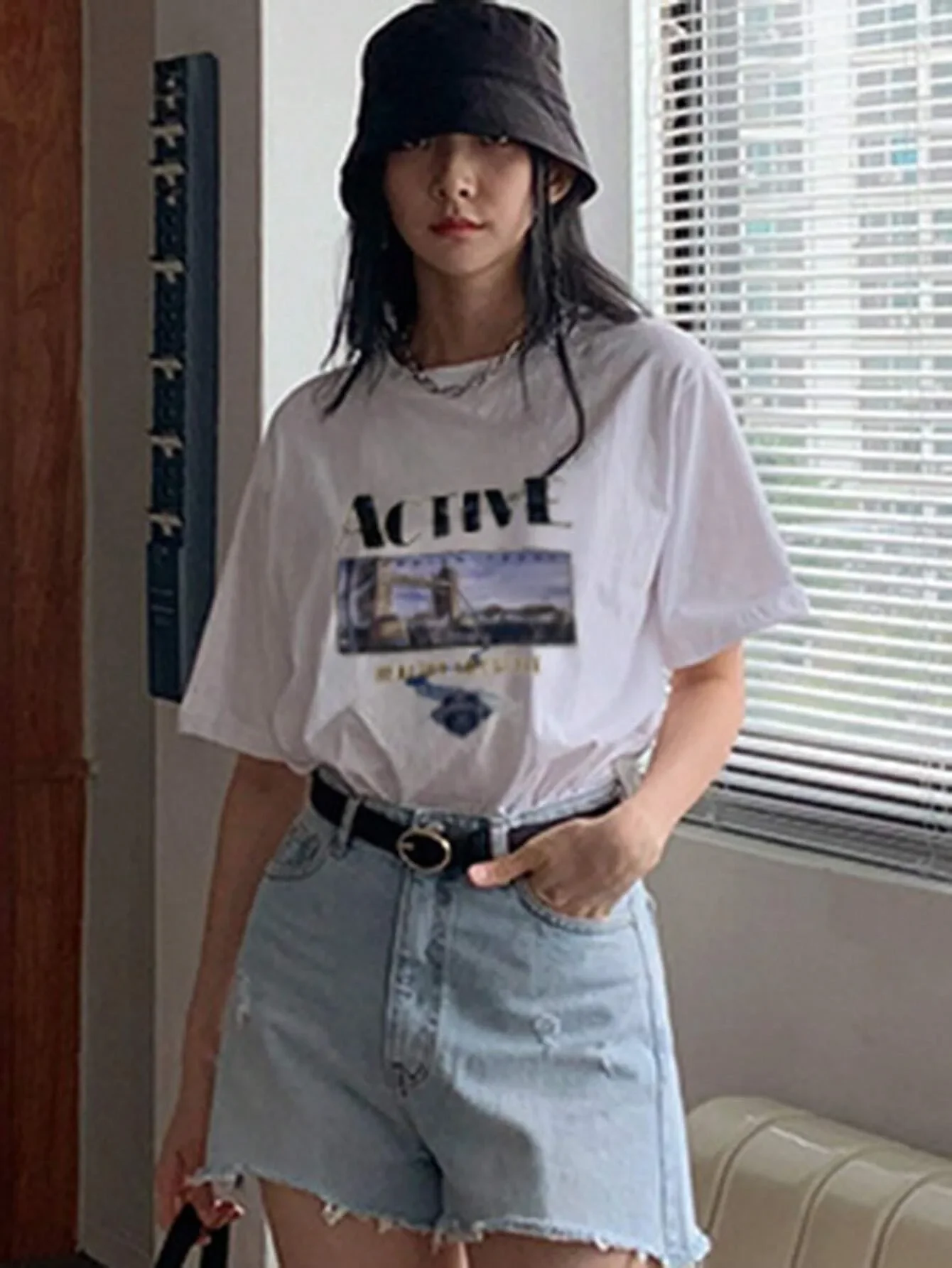 2024 DAZY Women's Loose Version Short-sleeved Letter Printing Is Easy To Match with Pure Cotton Women's Short-sleeved Versatile