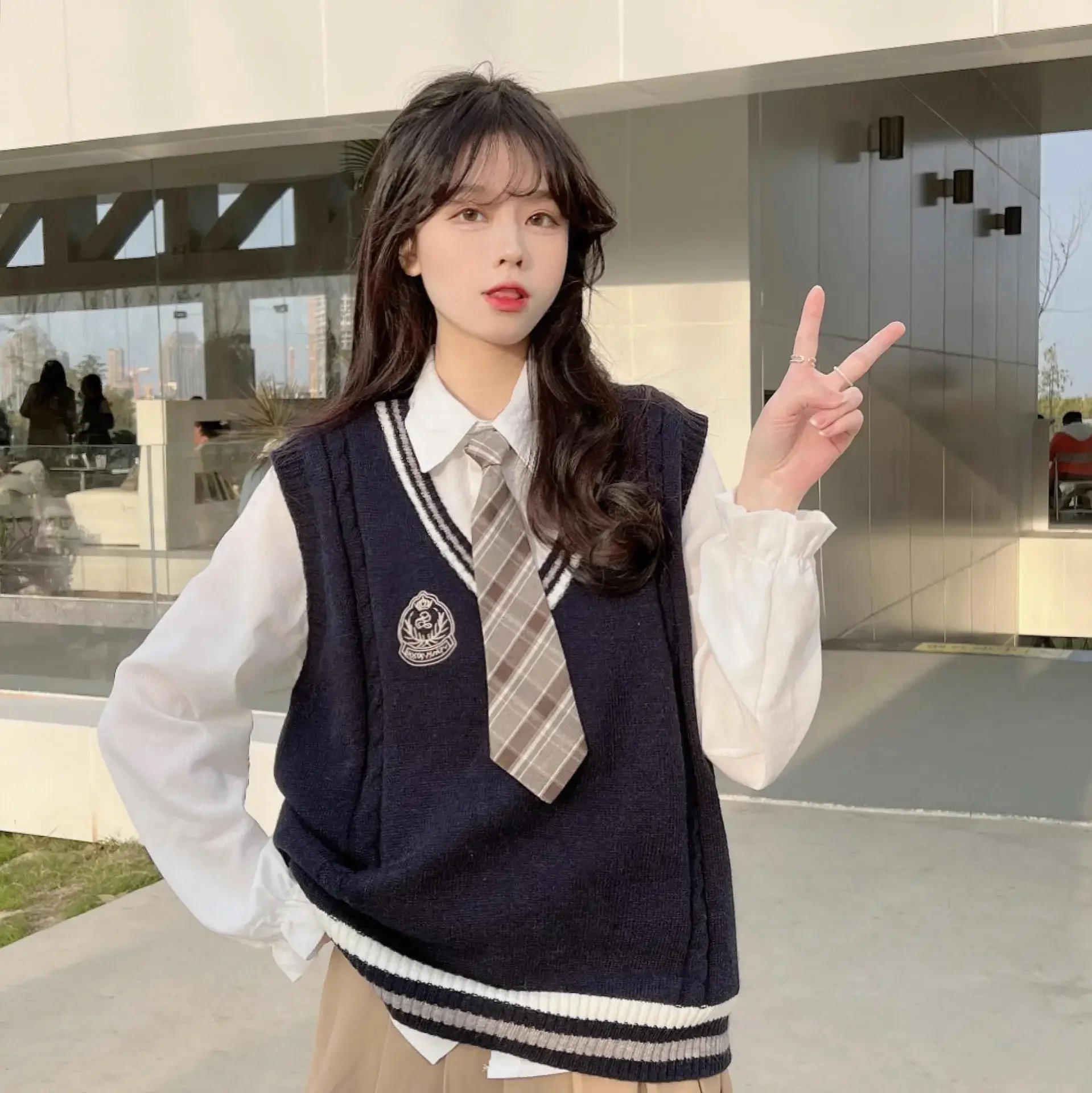 Uniforme scolastica Jk per ragazze Maglione stile giapponese Autunno e inverno Maglione lavorato a maglia in cotone Cardigan Multicolor COS Abbigliamento da donna