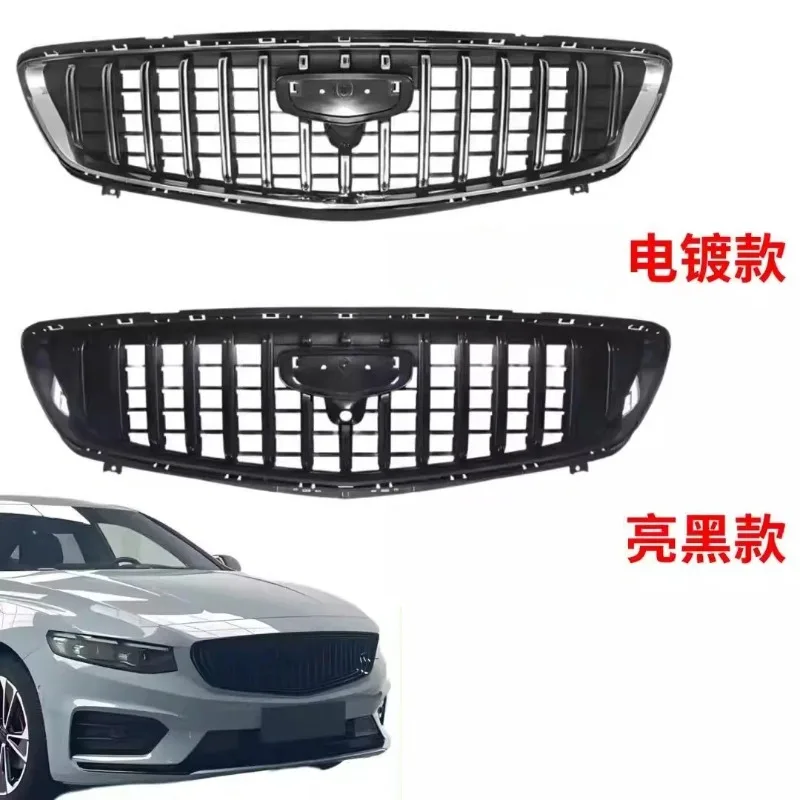 Chrome Grille Black Radiator Grill for Geely Preface 2021 2023 Modified Car Front Bumper Net Assembly