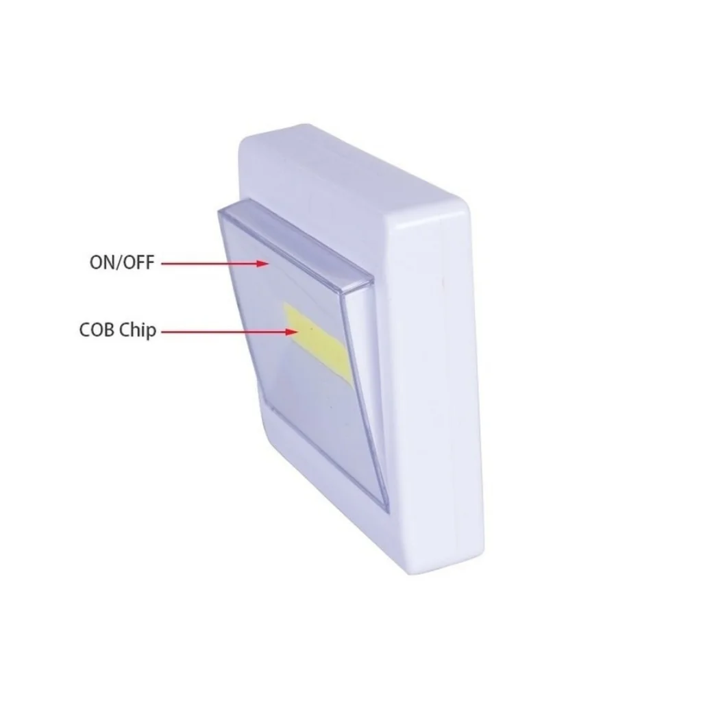 COB LED bateria operado luz noturna, interruptor sem fio, luz de parede com fita mágica, cozinha, escadas, garagem, armário, emergência