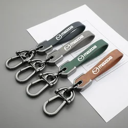 New Genuine Leather Car Styling Emblem Keychain Key Chain Ring For Mazda 2 3 5 6 CX5 CX9 CX7 CX4 CX3 CX30 MX5 MX3 BK Accessories