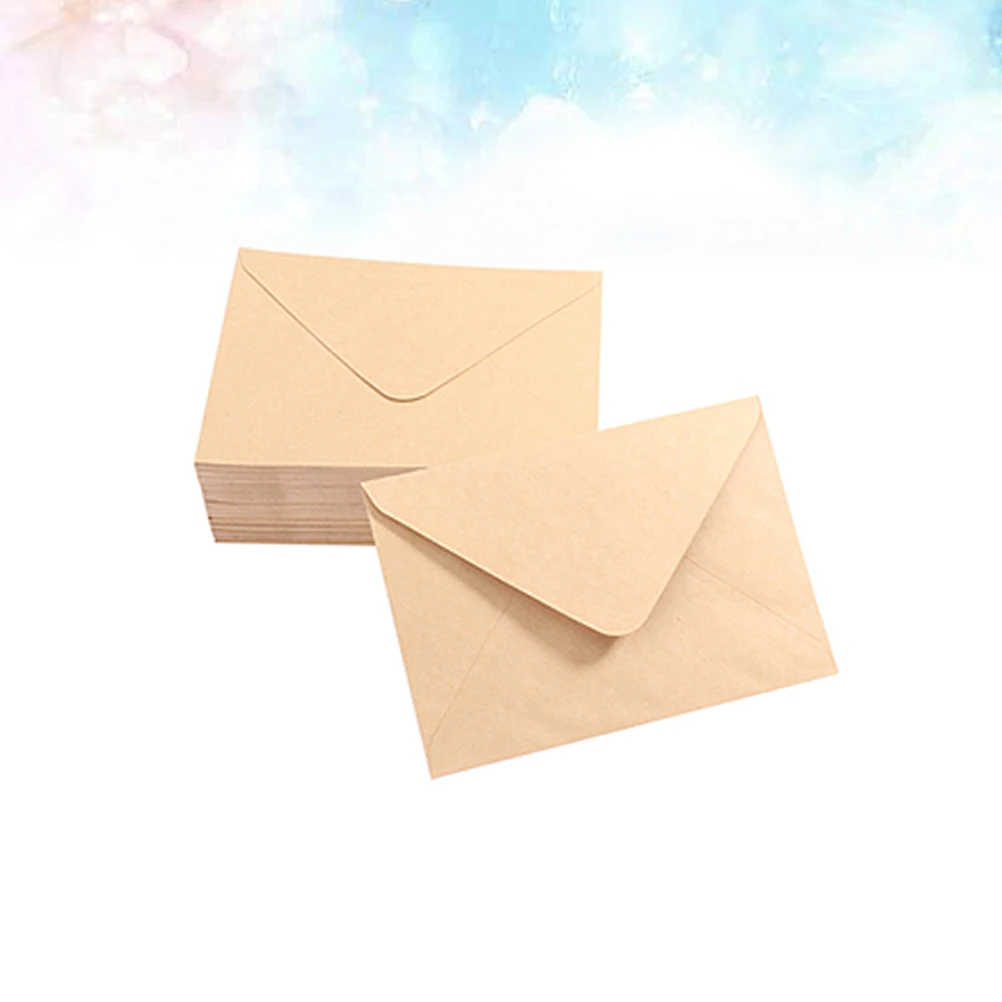 

50 Pcs Double Tapered Paper Greeting Card Blank Envolope Envelope for Letters Mini