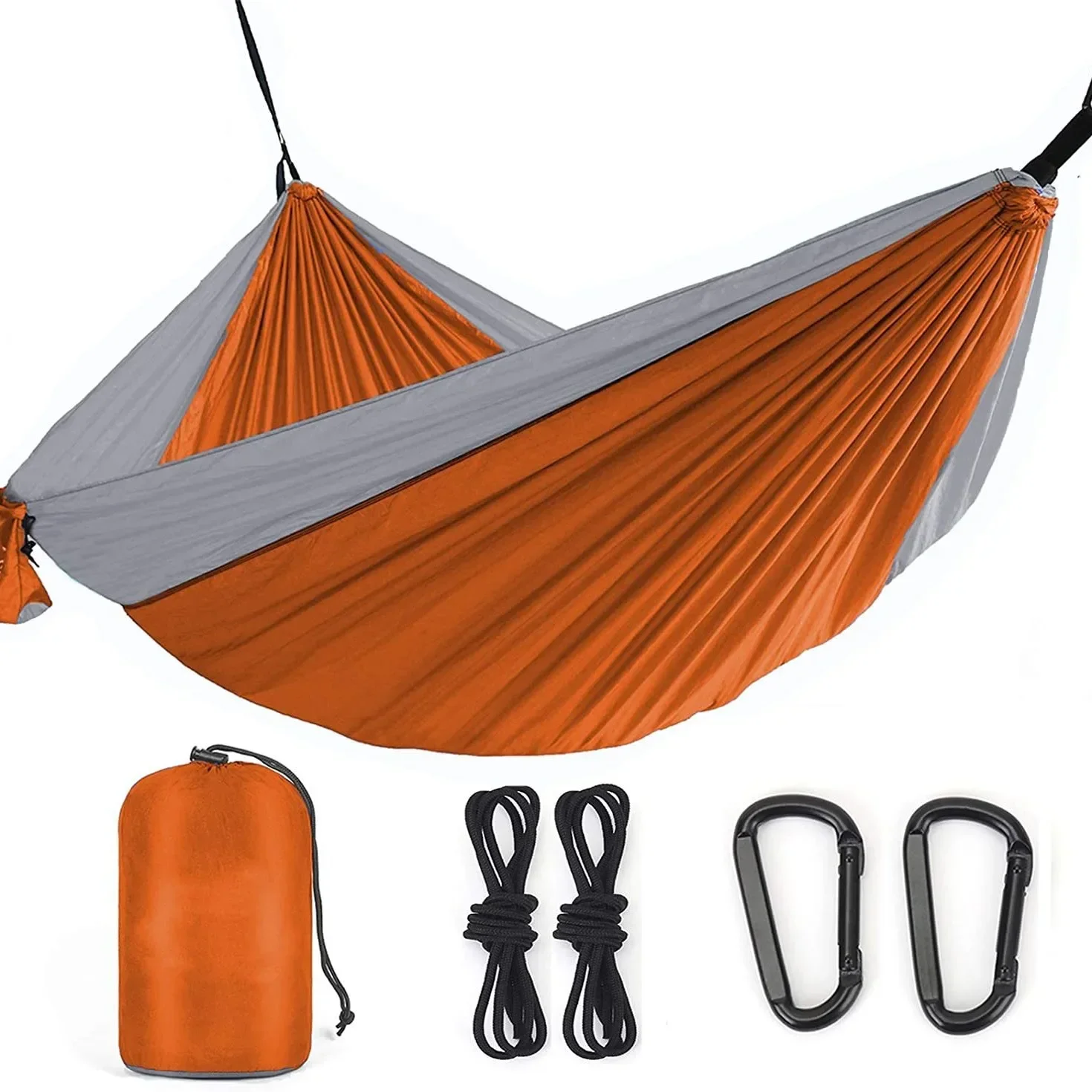 Factory direct sales outdoor single double parachute cloth hammock color matching nylon widened swing indoor leisure