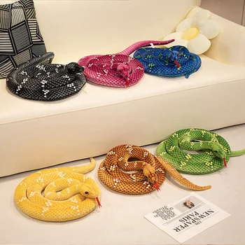 Simülasyon Dev Python Anaconda Peluş Oyuncak Uzun Yılan Sarı Turuncu Yeşil Python Peluş Oyuncak Ev Tatil Dekorasyon Hile Sahne