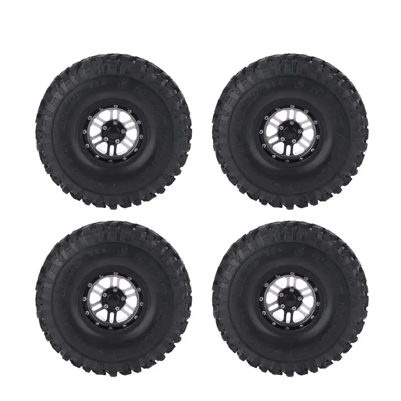 Pneus en caoutchouc et jantes en métal Beadlock pour 1:10 RC Rock inoler car Axial SCX10 108 TRX-4 S289 4 pièces 120mm/1.9mm 90046 pouces