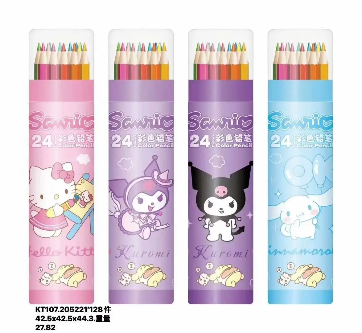 Sanrio 12 kolorów 18 kolorów 24 kolory 38 kolorów kolorowe długopisy Hello Kitty Kawaii rysunki długopis Kuromi uroczy pióro do rysowania z kreskówek