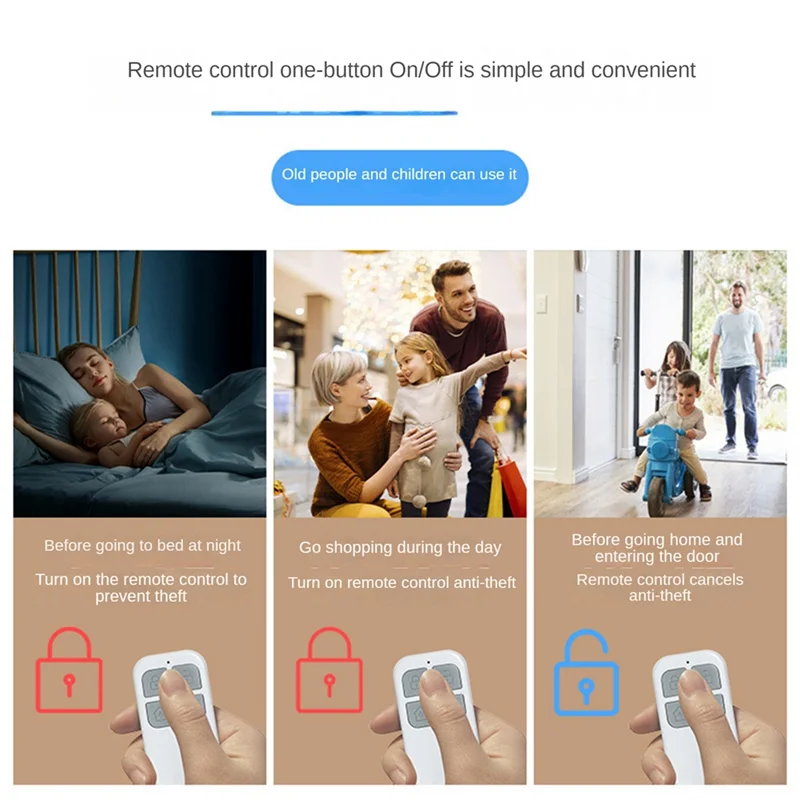 Hot-Tuya Wireless Smart Door Window Sensor Alarm Remote Control Operation Burglar Alarm For Home Door Window Dual Remote