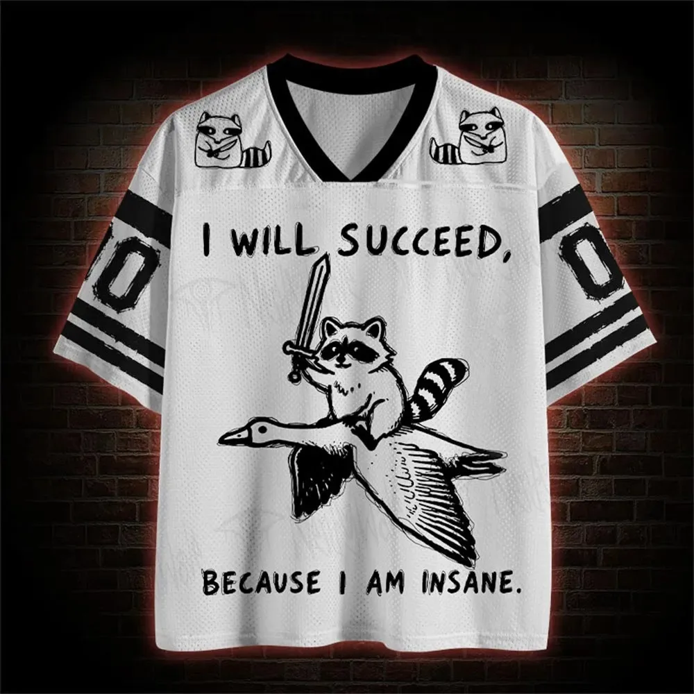 Hot New Men's Funny Raccoon Animal Print Mesh T-Shirt – Quick-Drying Trendy Top (Japanese Style) for Casual Wear & Sports
