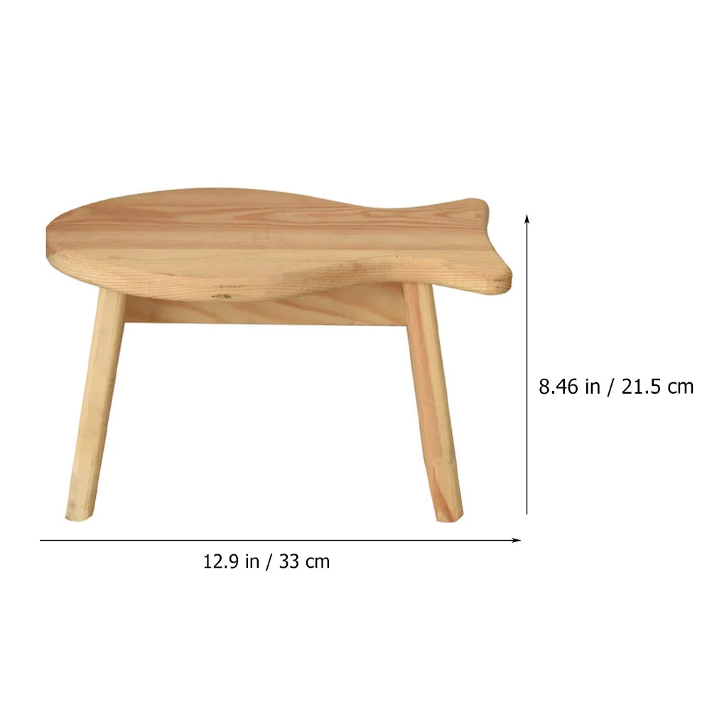 مقعد خشبي محمول على شكل سمكة، مسند قدم من الخشب الصلب للمطبخ والحمام وغرفة النوم وغرفة المعيشة ومقعد مسند القدمين #1