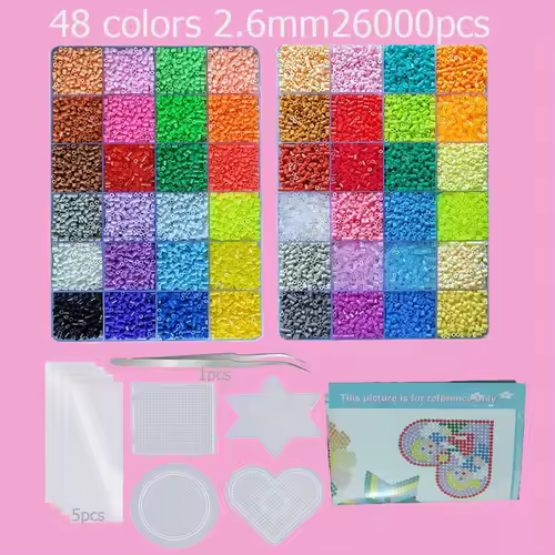 Hama Beads Box Embalagem Thermal mosaic Ferro Educação Beads, Ironing beads Fuse Beads Brinquedo DIY, 24 48 72 Cores 2.6MM 5MM - Image 26