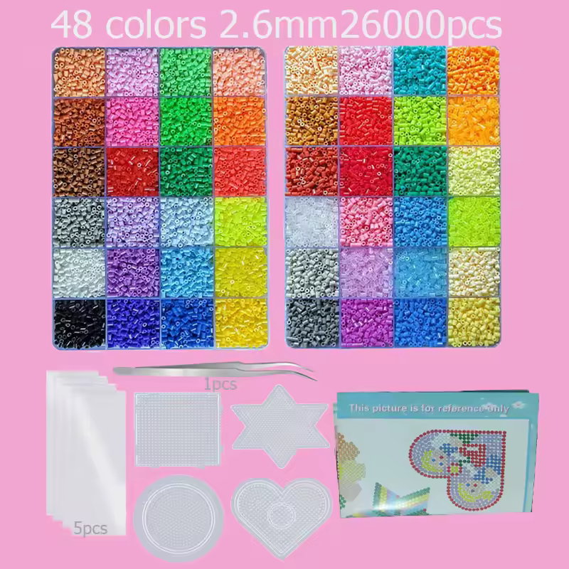 Hama Beads Box Embalagem Thermal mosaic Ferro Educação Beads, Ironing beads Fuse Beads Brinquedo DIY, 24 48 72 Cores 2.6MM 5MM - Image 26