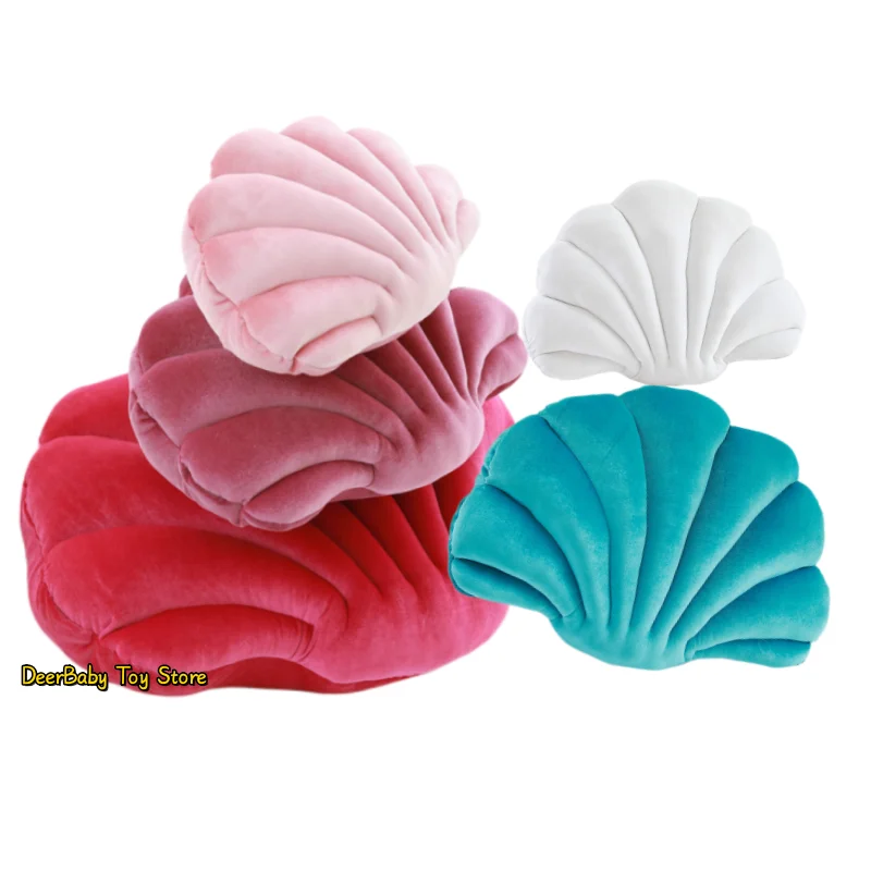 Popular Korean Velvet Shell Simulation Plush Pillow Full Colorful High Quality Cushion Big Size Home Photo Decor Special Gift