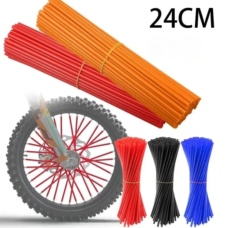 

36Pcs Motorcycle Wheel Spoked Protector Wraps Rims Skin Trim Covers Pipe for Motocross Bicycle Bike Cool Accessories 12 Colors
