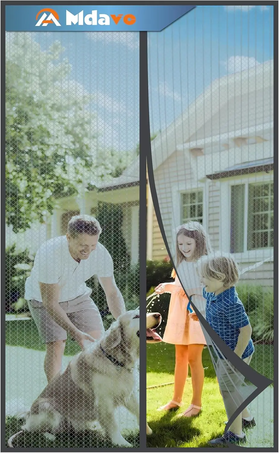 Mesh Screen with Magnetic Closure-Keeps Bugs Out Let Breeze in -(38 x 82 Inch) Gray, Heavy Duty - Pet and Kid Friendly, Works