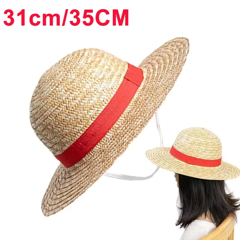 One Piece Luffy Strohhut im gleichen Stil, Größe 31/35 Cosplay-Hut, 2026 Neue Anime Cosplay Requisiten Hüte, Bühnenauftritts-Accessoires