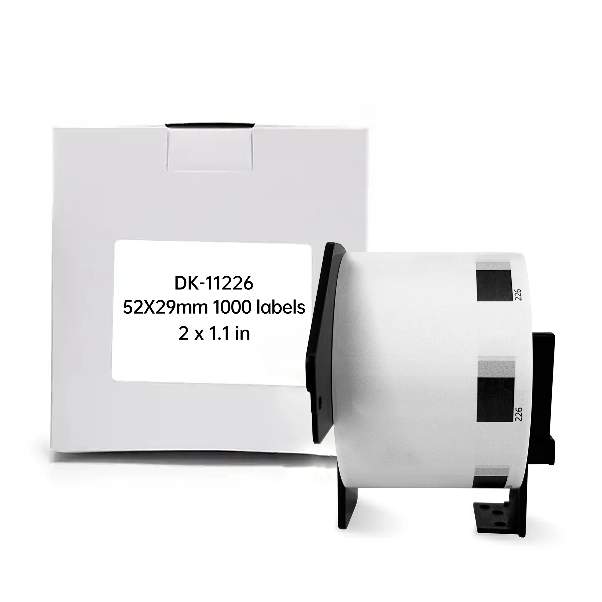 

Совместимые термоэтикетки Dk11226 черные на белом фоне, 52x29 мм, 1000 этикеток на рулоне, с картриджем для этикеток.
