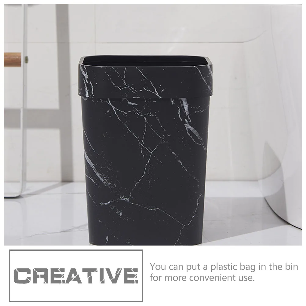 

Bathroom Garbage Can Marble Trash Small Old Fashioned Waste Bin Square Container