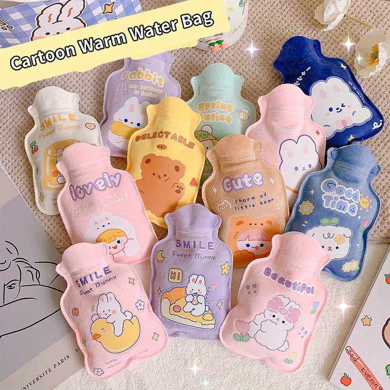 1Pc Lovely Cartoon Hand Po Warm Water Bottle Mini Hot Water Bottles Portable Hand Warmer Girls Pocket Hand Feet Hot Water Bags