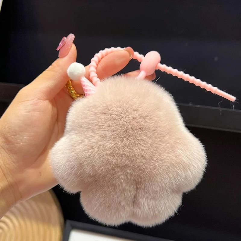 Śliczny pluszowy brelok do kluczy samochodowych Łańcuch do smyczy Śliczny brelok do kluczy z lodami Ins Luksusowe pluszowe akcesoria Kawaii Brelok do kluczy Torba — zdjęcie 5