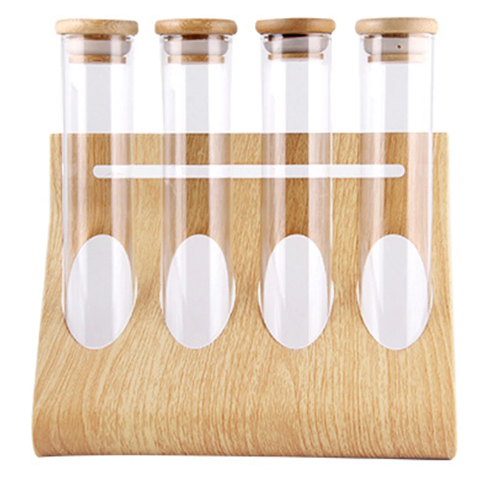 

1 Set Coffee Beans Display Jar Storage For Tea Nuts Spice Rack Clear Test Tube Container Kitchen Bar Use Multi Function Glass