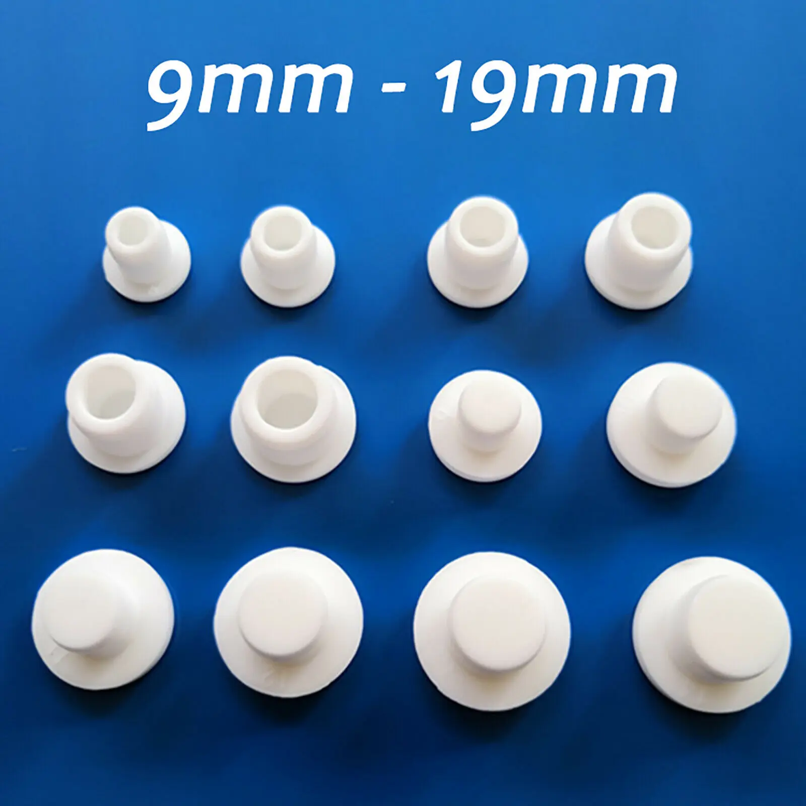 White Round Silicone Rubber Seal Hole Plugs Blanking End Caps Seal Bung Tube Pipe Inserts Plug 9mm-19mm