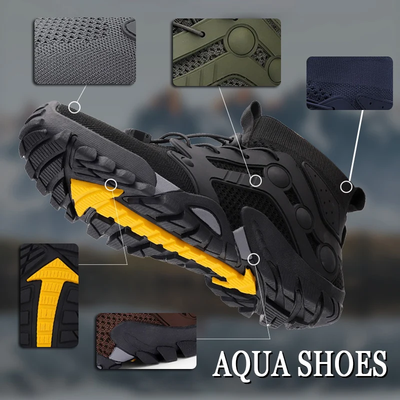 

Men 36-48 large size outdoor shoes non-slip breathable high top hiking shoes barefoot speed interference water shoes