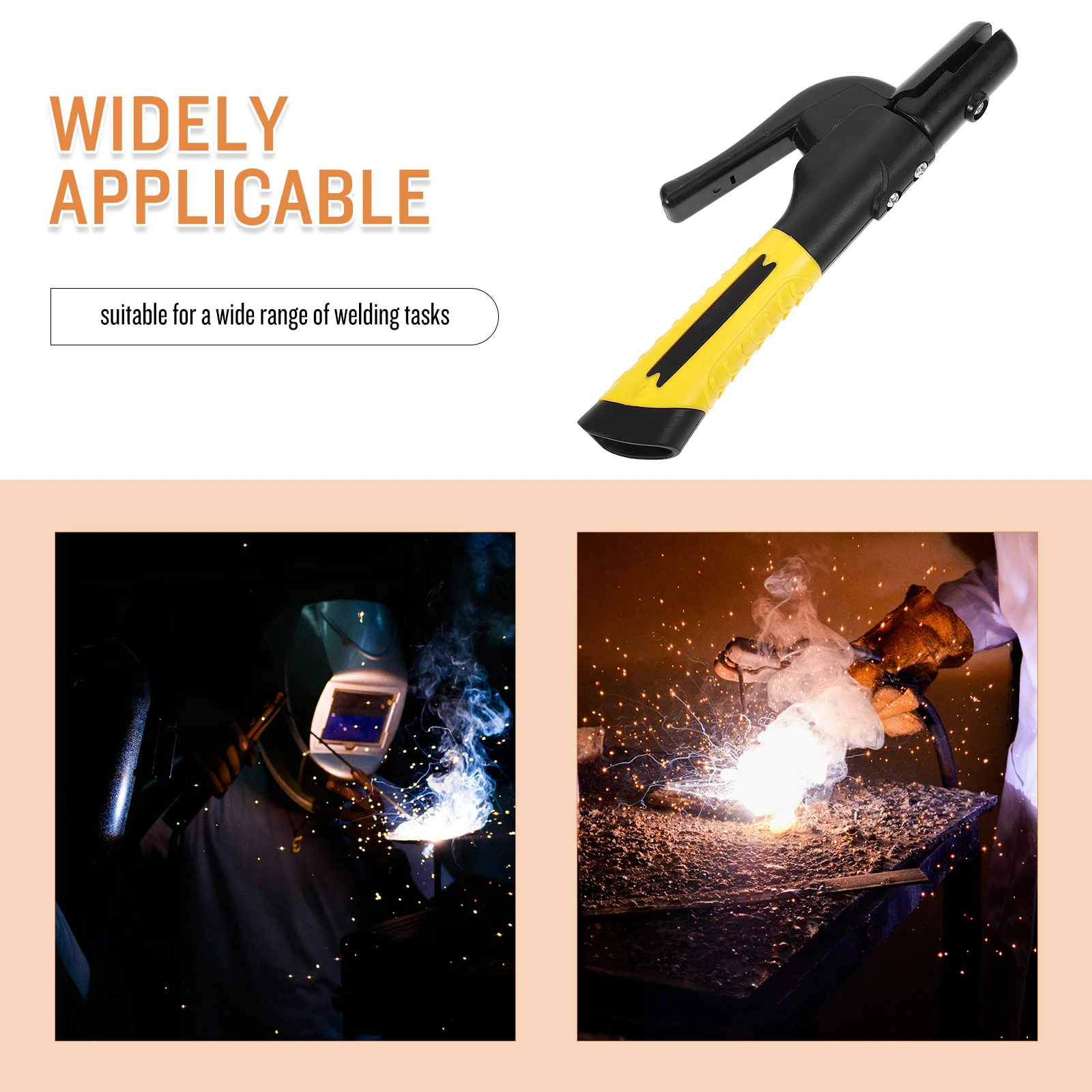Heavy-Duty ทองแดง Electrode Holder Clamp สําหรับ SMAW Stick Welders Dual-Color Handle ที่มีประสิทธิภาพ Stable Current สําหรับช่างเชื่อม