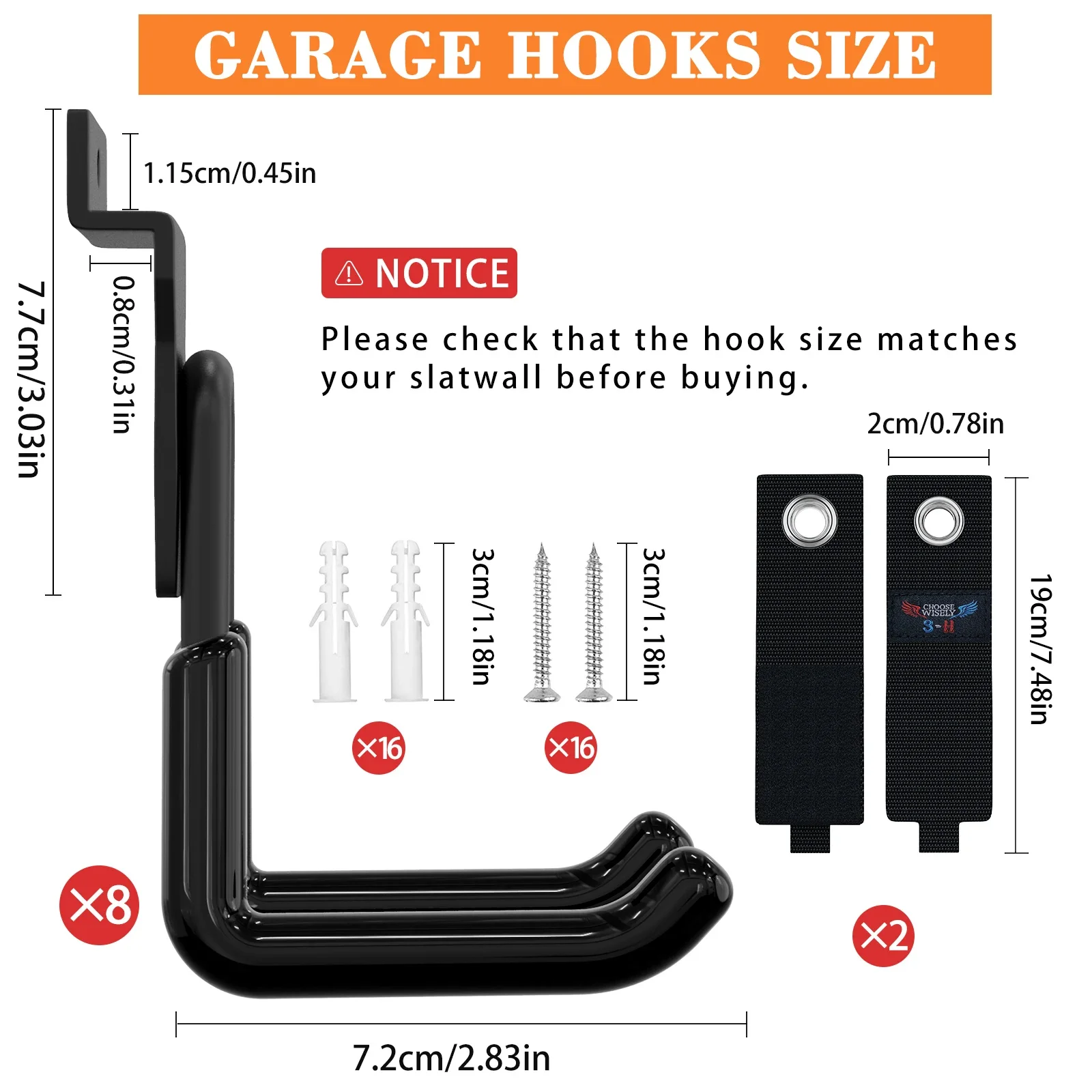 Imagem -03 - Heavy Duty Wall Mount Deslizante Garagem Gancho Ganchos de Gancho de Bicicleta Gancho de Armazenamento Antiderrapante Escadas Ferramentas Organizador 10 Pcs 14 Pcs